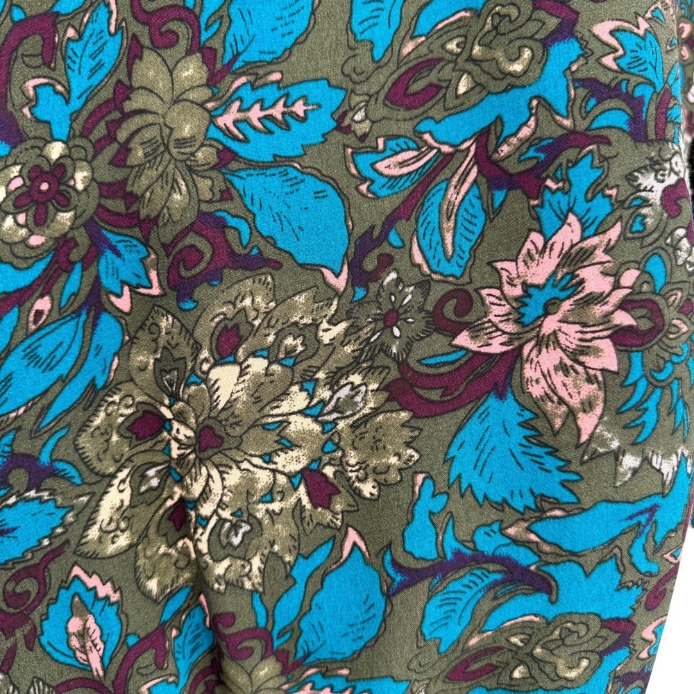 Knot Sisters JoJo Drop Waist Mini Dress Dark Floral Mock Neck Long Sleeve Size L - Picture 7 of 16